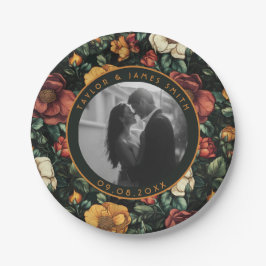 クラシックバラブライダルシャワー結婚プレート ペーパープレート