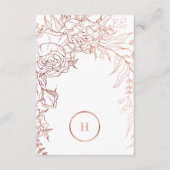 クラシックバラ金ゴールドモノグラムリース結婚ズ 出欠カード (裏面)