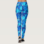 クラシックバラ青い花パターン–876 レギンス (裏面)