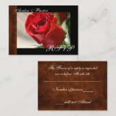 クラシックバラ&レザールックRSVPカード エンクロージャーカード (正面/裏面)