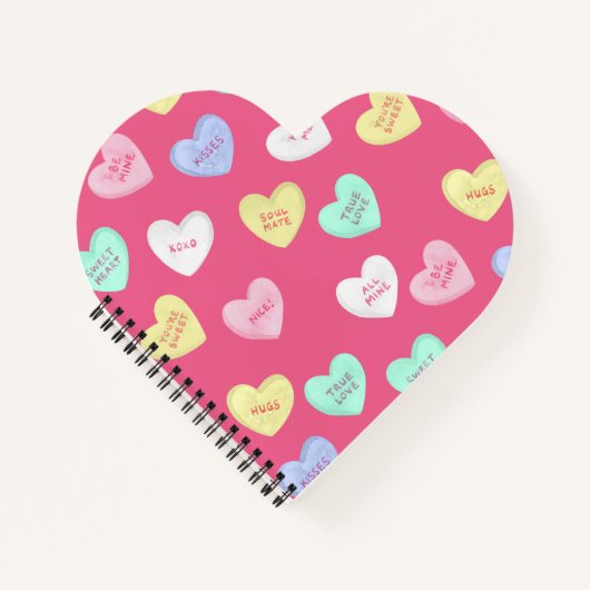 クラシックバレンタインキャンディハート ノートブック (正面)
