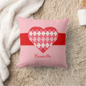 クラシックバレンタイン赤とピンクの大ハート（ピンク） クッション (ブランケット)