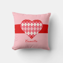 クラシックバレンタイン赤とピンクの大ハート（ピンク） クッション