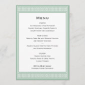 クラシックバースデーパーティーグリーンディナーフラットメニュー メニュー (正面)