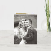 クラシックバーダブルモノグラムモダンフォト結婚ズ サンキューカード (裏面)