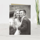 クラシックバーダブルモノグラムモダンフォト結婚ズ サンキューカード (裏面)