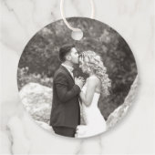 クラシックバーダブルモノグラムモダンフォト結婚ズ フェイバータグ (裏面)