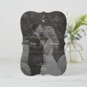 クラシックバーダブルモノグラムモダンフォト結婚ズ 招待状 (スタンド正面)