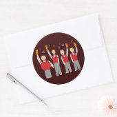 クラシックバーバーショップカルテット ラウンドシール (封筒)