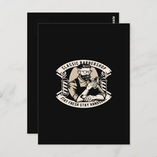 クラシックバーバーショップステイ新鮮なステイ ポストカード (正面/裏面)