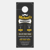 クラシックバーバーショップヘアカットひげそり理容師ショップ ドアノブサイン (正面)