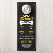 クラシックバーバーショップヘアカットひげそり理容師ショップ ドアノブサイン (ノブ)