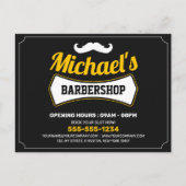 クラシックバーバーショップヘアカットひげそり理容師ショップ ポストカード (正面)