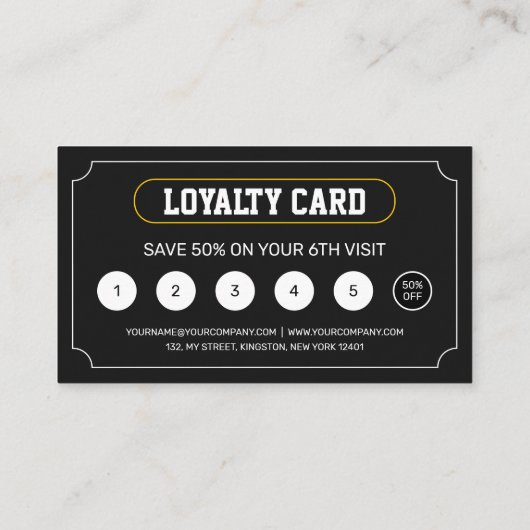 クラシックバーバーショップヘアカットひげそり理容師ショップ ロイヤリティカード (裏面)