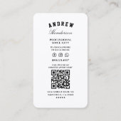 クラシックバーバーショップ理容師モダン赤白青 名刺 (裏面)