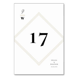 クラシックバーライン二重モノグラムモダン結婚ズ テーブルナンバー