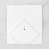 クラシックバーライン二重モノグラムモダン結婚ズ プレイスカード (外部開封)