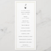 クラシックバーライン二重モノグラムモダン結婚ズ プログラム (正面)