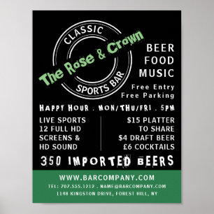 クラシックバーロゴ、パブ/ブルワリー広告ズ ポスター