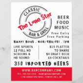 クラシックバー＆グリルロゴ、パブ/ブルワリー広告 チラシ (正面)