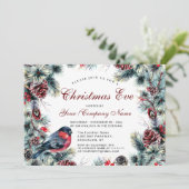 クラシックパインコーンリース&レッドバードクリスマスイブ 招待状 (スタンド正面)
