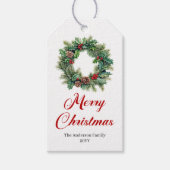 クラシックパインリース クリスマス ギフトタグ (正面)