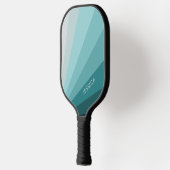 クラシックパステルミニマルブルーレトロストライプパターン ピックルボールラケット (左)