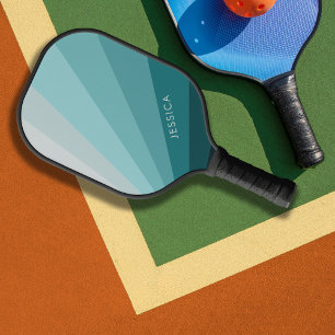 クラシックパステルミニマルブルーレトロストライプパターン ピックルボールラケット