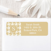 クラシックパター千鳥格子のンのベージュタンとホワイト ラベル (インサイチュ)