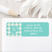 クラシックパター千鳥格子のンアクアブルーとホワイト ラベル (インサイチュ)