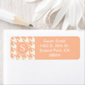 クラシックパター千鳥格子のンピーチコーラル&ホワイト ラベル (インサイチュ)