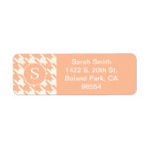 クラシックパター千鳥格子のンピーチコーラル&ホワイト ラベル (正面)