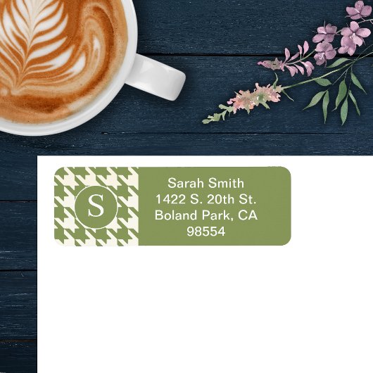 クラシックパタ千鳥格子のーンセージ緑と白 ラベル