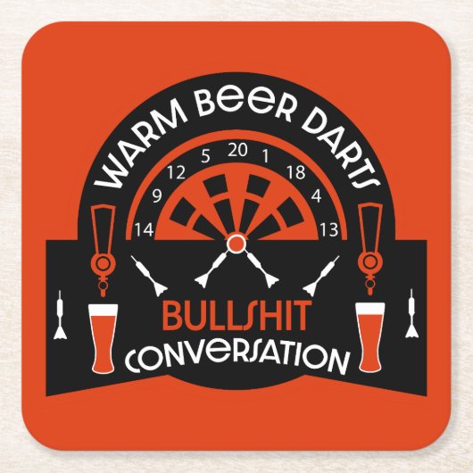 クラシックパブダーツ スクエアペーパーコースター (正面)