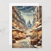 クラシックパリジャンクリスマスホリデーカード シーズンカード (正面/裏面)