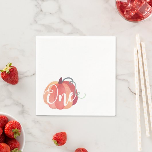 クラシックパンプキンファースト誕生日ナプキン スタンダードカクテルナプキン (インサイチュ)