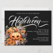 クラシックパンプキンランタンハローウィンパーティ 招待状 (正面)