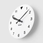 クラシックパーソナライズされたシックモダンミニマリストホワイト ラウンド壁時計 (傾斜)