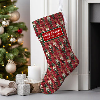クラシックパーソナライズされたストッキング水色 ラージクリスマスストッキング