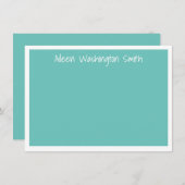 クラシックパーソナライズされたブルーフラットノートカード 招待状 (正面/裏面)