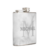 クラシックパーソナライズされたモノグラムと名前マーブルルック フラスク (右)