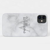 クラシックパーソナライズされたモノグラムと名前マーブルルック Case-Mate iPhoneケース (裏面(横))