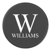 クラシックパーソナライズされたモノグラムと名前 アイスホッケーパック (正面)