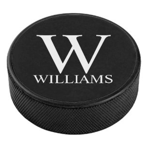 クラシックパーソナライズされたモノグラムと名前 アイスホッケーパック