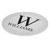 クラシックパーソナライズされたモノグラムと名前 カッティングボード (角)