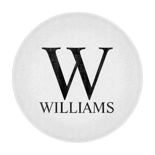 クラシックパーソナライズされたモノグラムと名前 カッティングボード (正面)