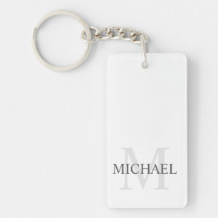 クラシックパーソナライズされたモノグラムと名前 キーホルダー