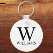 クラシックパーソナライズされたモノグラムと名前 キーホルダー (正面)