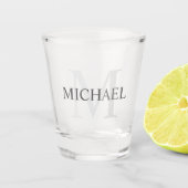 クラシックパーソナライズされたモノグラムと名前 ショットグラス (正面)