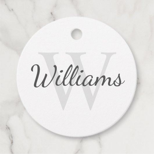 クラシックパーソナライズされたモノグラムと名前 フェイバータグ (正面)